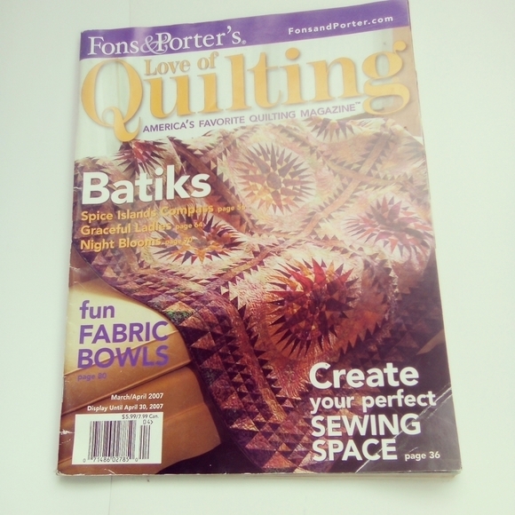 Fons & Porter Love of Quilting Magazine March/April 2007 Batiks Quilt Patterns - Picture 1 of 7